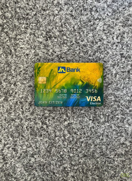 Banque nationale de la Jamaïque, carte électronique visa, photolook , avant